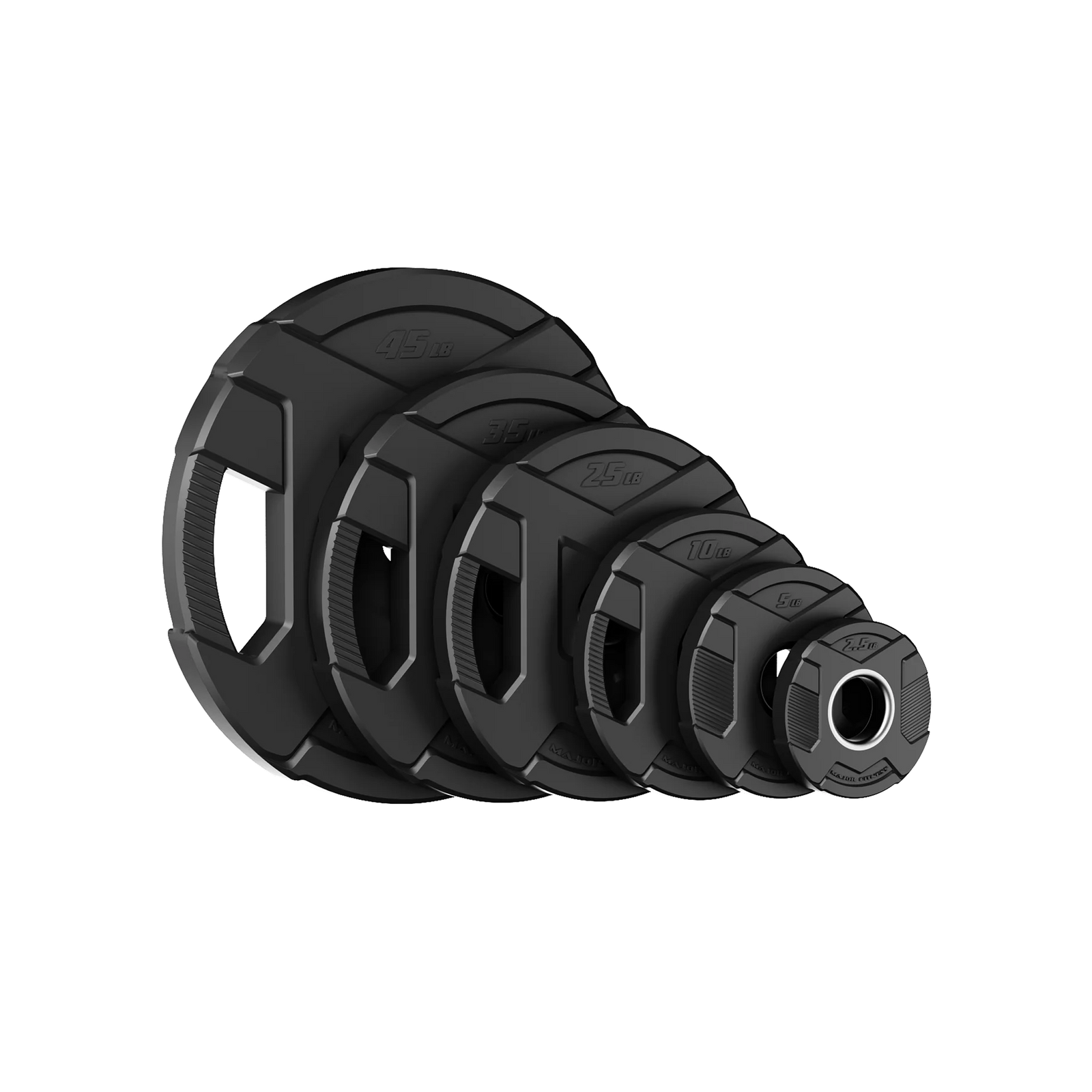 Major Fitness Rubber Coated Olympic Cast Iron Grip Plates