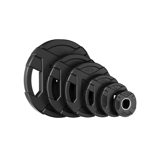 Major Fitness Rubber Coated Olympic Cast Iron Grip Plates